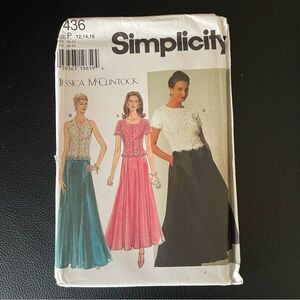 Jessica McClintock sewing pattern sizes 12-16. Vintage 90’s Uncut